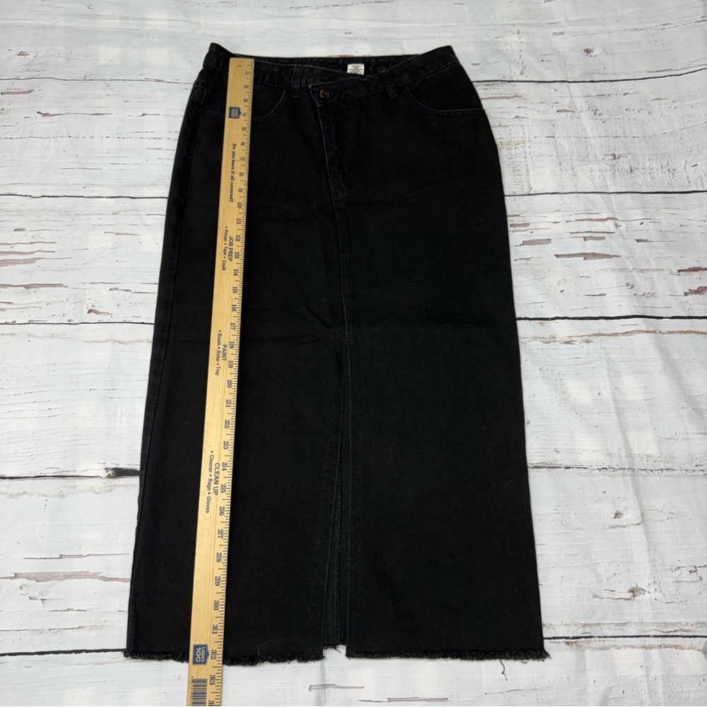 Happily Grey Elegant Black Jean Maxi Skirt – Size 7/27 - Picture 9 of 10